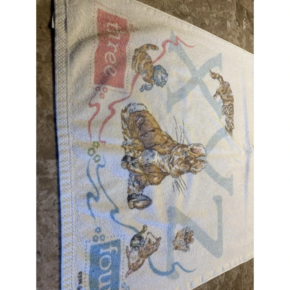 Vintage Beatrix Potter Alphabet Character Small Towel Jemima Peter Rabbit Frog